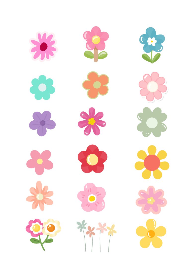 Vista previa de Stickers de flores